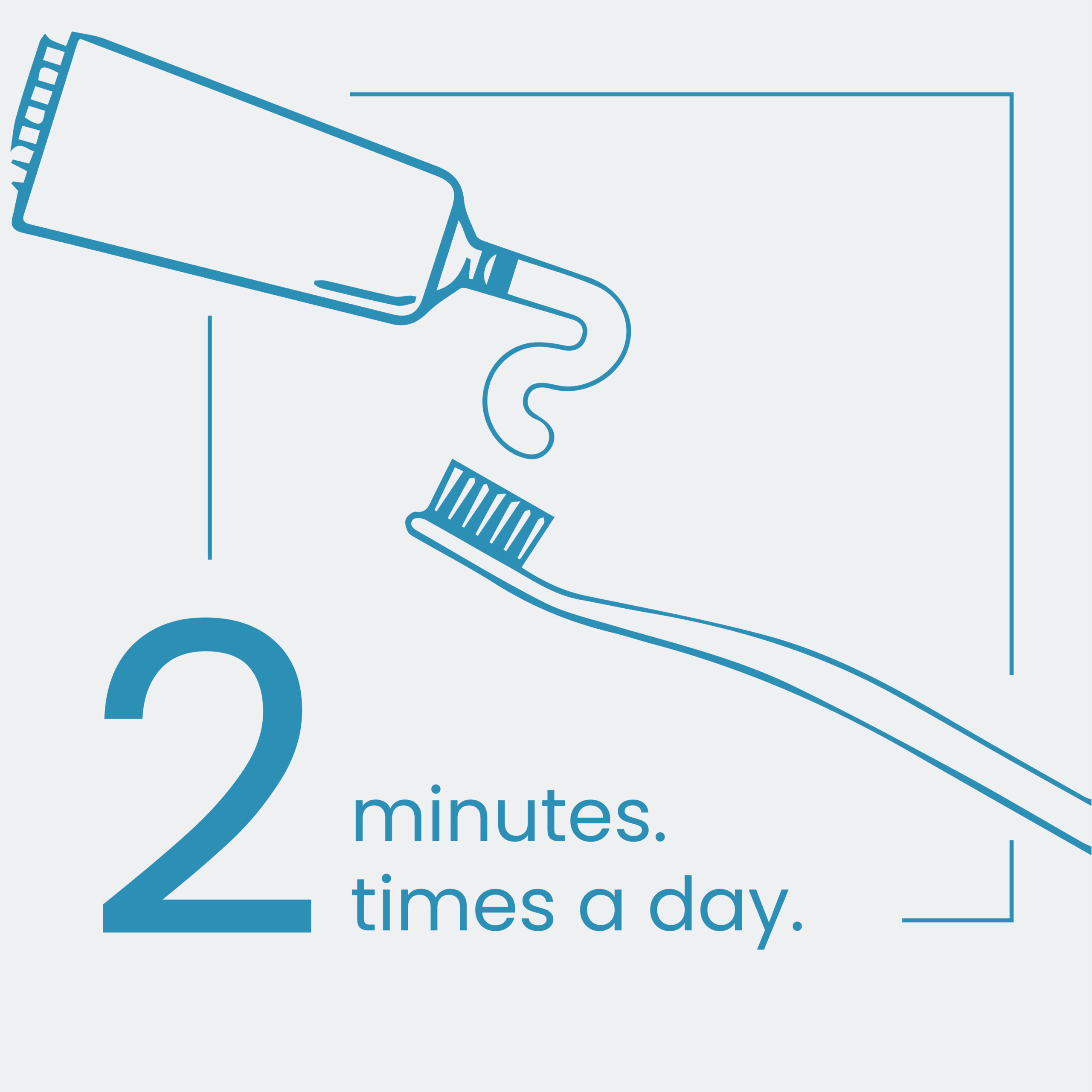 Brush for 2 minutes a day.